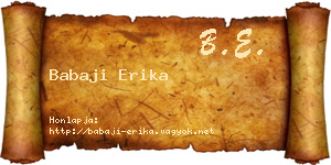 Babaji Erika névjegykártya